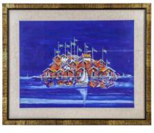 Ship Wall Decor Canvas Oil Painting, Style : Landscape