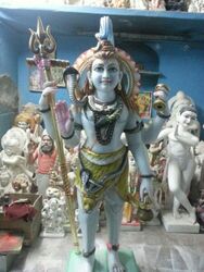 Hindu Shiv White Marble Statue