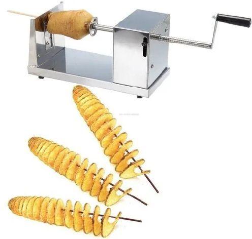 Stainless Steel Spiral Potato Cutter, Color : Silver