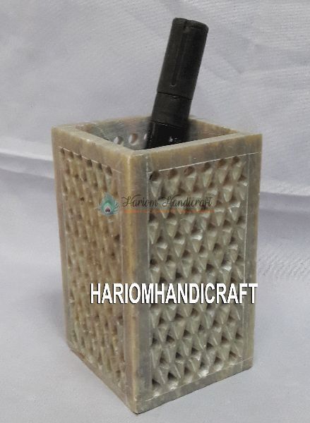 Handcrafted Soapstone Pen Holder Classic Work