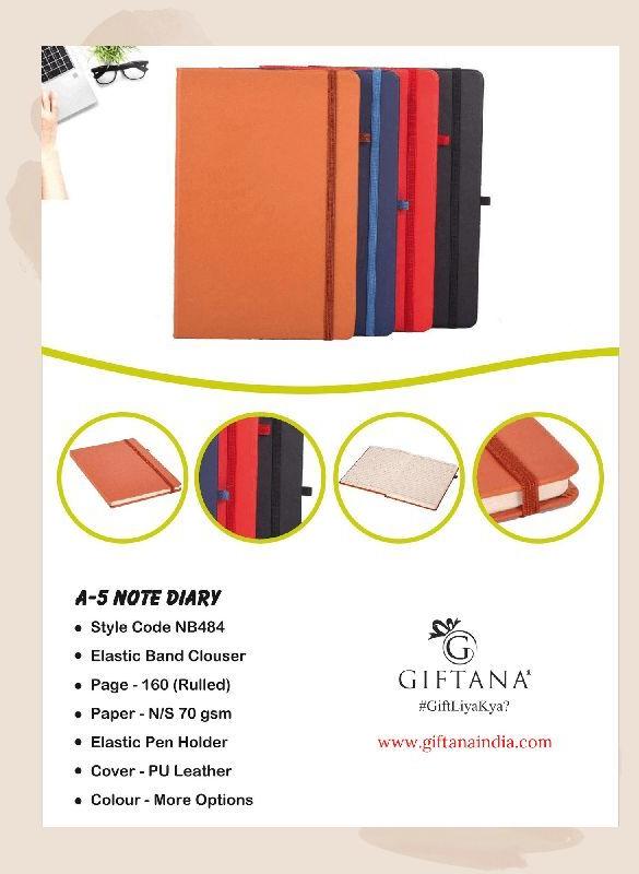 A5 Notebook Diary, Cover Material : PU Leather