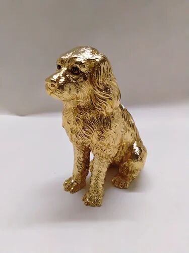 Poly resin Dog Statue, Color : Golden