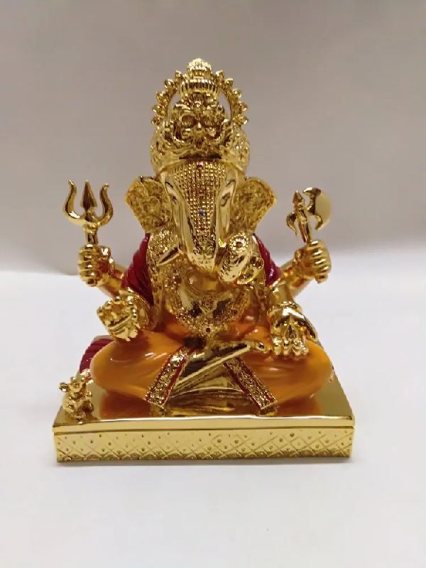 Resin Ganesh Statue, Color : Golden (Gold Plated)