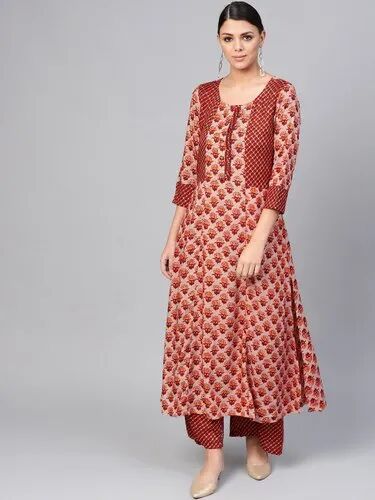 Printed Kurta Palazzo, Size : S