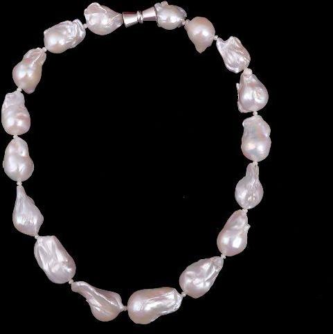 Polished Baroque Pearls Necklace, Style : Modern