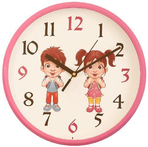 ECraftIndia® Plastic Kids Wall Clock, Color : Pink