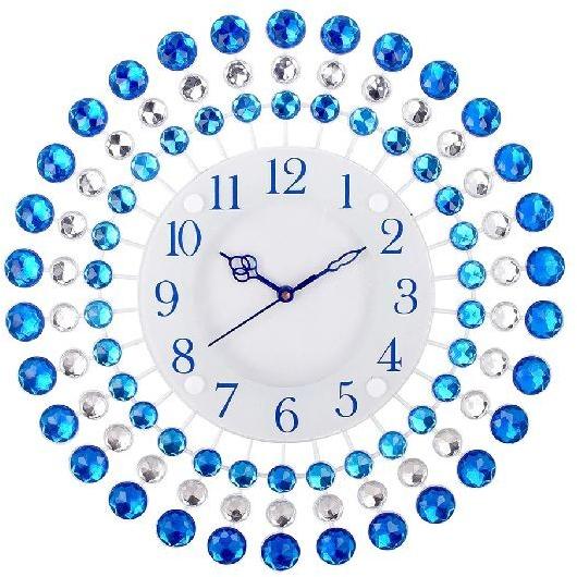 Premium Diamond Series Wall Clock, Color : Blue