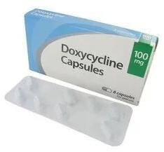 Doxycycline Tablet, Packaging Size : 10*10 Box (100 Tablets)