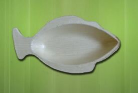 Areca Leaf Fish Shaped Plates, for Serving Food, Size : Multisize