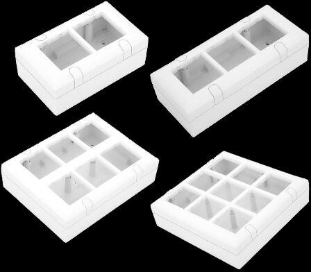 Plastic Modular Gang Boxes, Color : White