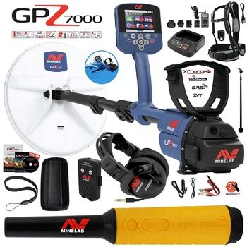 Authentic Mine-labs GPZ 7000 All Terrain Gold Metal Detector with Pro Find 15 Pinpointer &amp;amp; Carry Bag