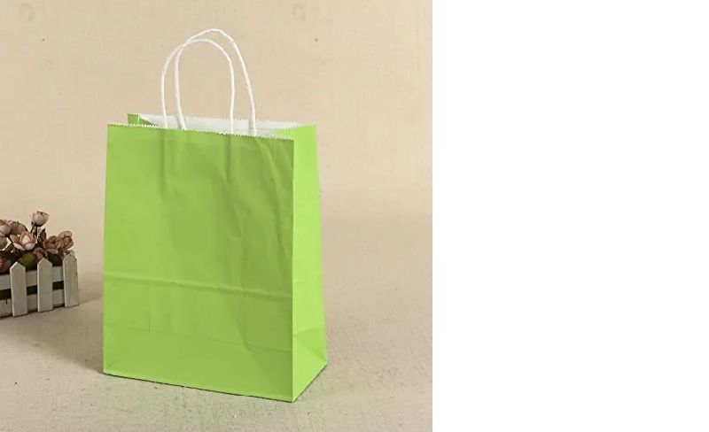 Loop Handle Paper Bag, for Shopping, Color : Green