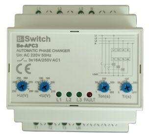 Electrical Contactors - Automatic Phase Changer controller for 3Phase to single Phase, High and Low voltage Protection