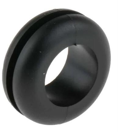 Black Round Silicone Rubber Grommet, Size : 6mm