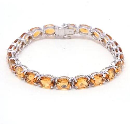 Ayra Jewels Sterling Silver Bracelet, Color : Orange