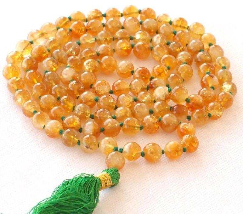 Hessonite Mala Beads