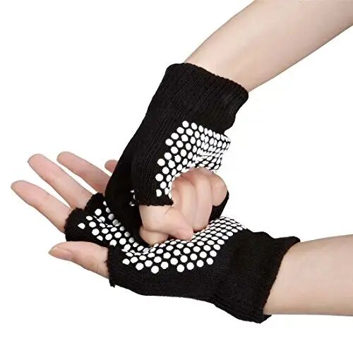 Free Blended cotton Yoga Gloves, Color : Black at Best Price in
