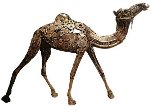 Brass Camel Statue, Color : Brown