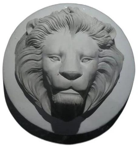 Fiberglass Lion Head Statue, for Decoartion, Color : Grey
