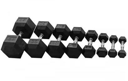 Rubber Hex Dumbbells, Color : Black