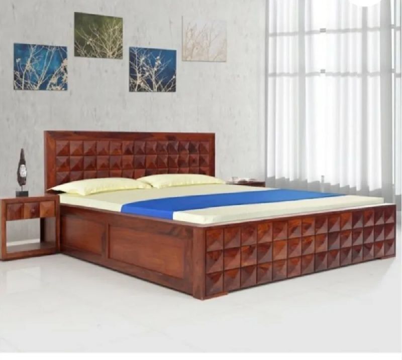 Wooden Double Bed, Color : Brown