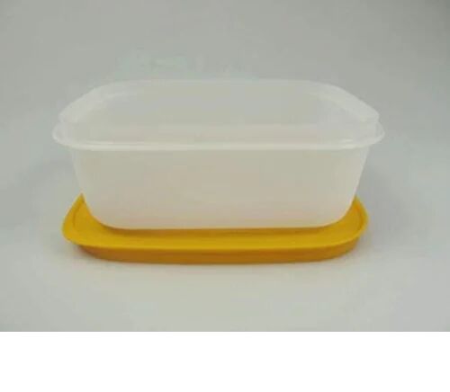 Square Tupperware Plastic Box, Color : White Yellow