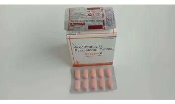 Acegam P Aceclofenac And Paracetamol Tablets, Packaging Type : ALU ALU,  Box