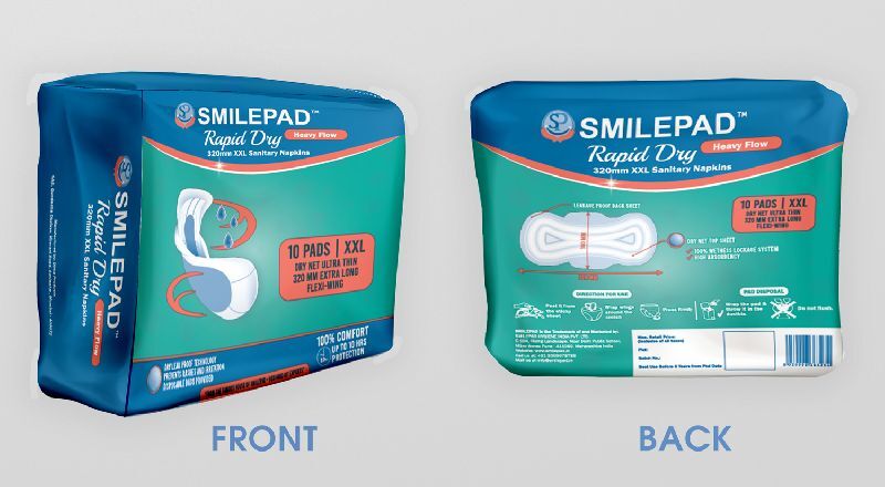 Smilepad Rapid Dry 320mm Ultra Thin Trifold Sanitary Napkin