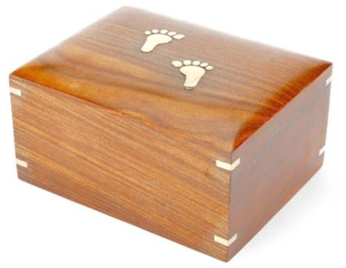Brown Rectangle Printed Polished SAS48003 Wooden Urn Box, Style : Modern
