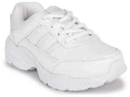 Micro PU White School Shoes, Size : 7-11, 11-1