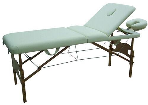 Folding Massage Bed, Color : Brown White