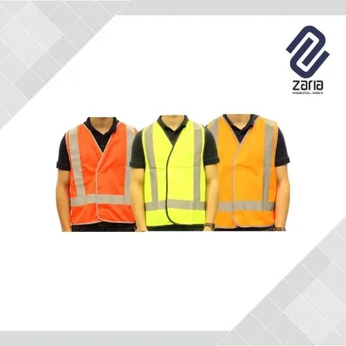 Sleeve Less Polyester Reflective Safety Jacket, for Construction, Size : Small, Medium, Large, XL