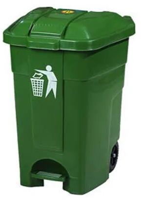 Plastic Pedal Garbage Bin, Color : Green