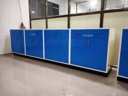 Blue Mild Steel Metal Storage Cabinet, for Commercial, Industrial