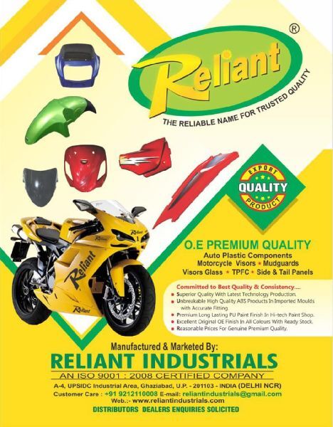 Reliant Painted 500gm Fiber Headlight visor, Feature : Fine Finishing, Optimum Quality, Sturdiness