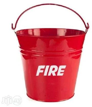 Iron Fire Bucket, Color : Red