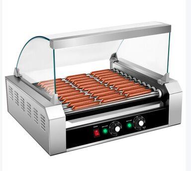 Stainless Steel Hot Dog Roller Grill, Color : Silver