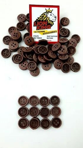 Brown Round Wooden Shirt Button, Packaging Type : Packet