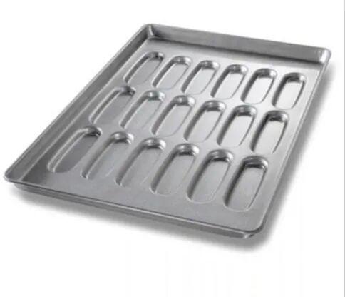 Rectangular Stainless Steel Hot Dog Tray, Size : 16x10inch (LxW)