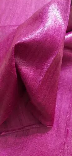 Plain  Tussar Ghicha Silk Fabric, Color : Multicolour
