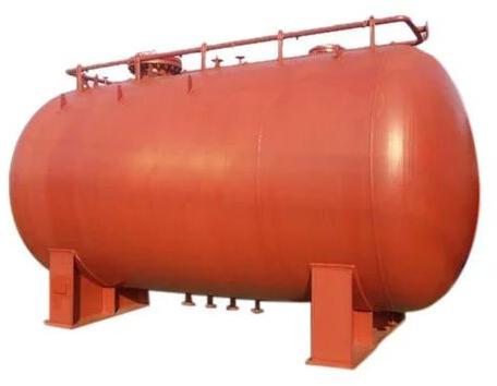 Orange Mild Steel Horizontal Storage Tank, For Chemical Industry, Storage Capacity : 6000 Litre