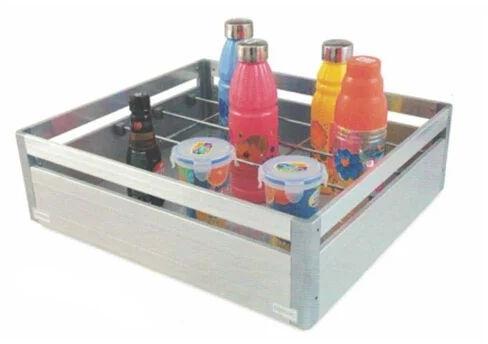 Gray Aluminium Kitchen Bottle Basket