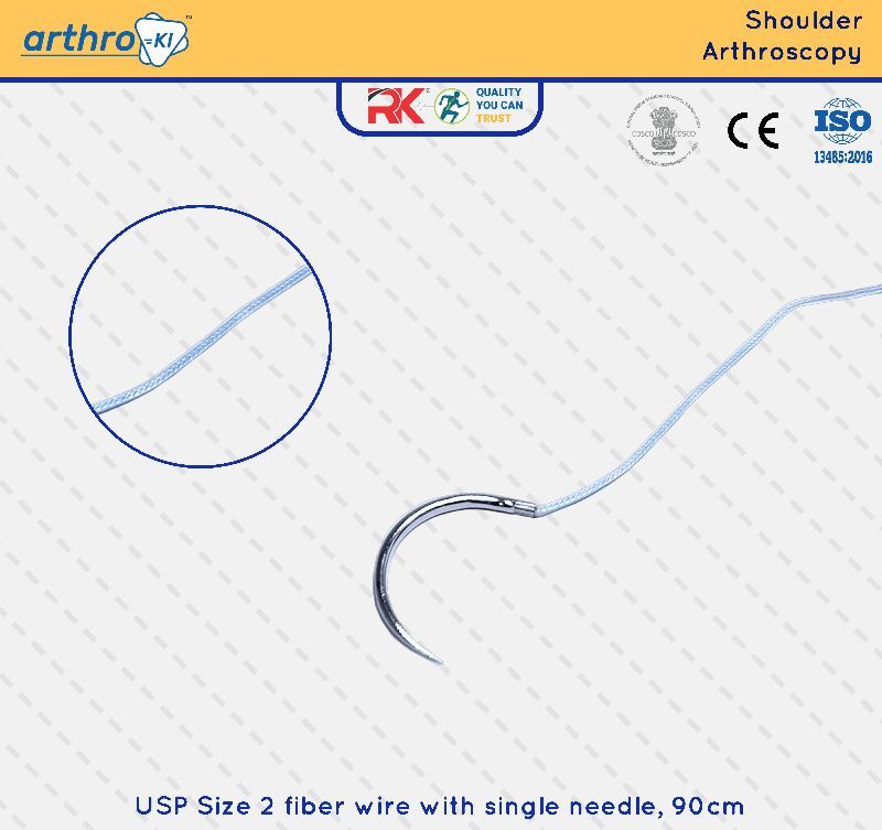 USP Size 2 fiber wire with single needle,90cm.