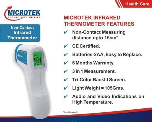 Microtek Plastic 0-50 Degree Infrared Thermometer, for Clinic