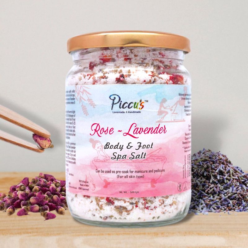 Piccus rose lavender body foot bath spa luxury salt