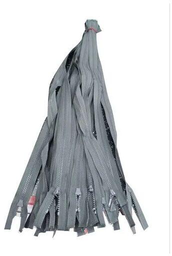 Grey Close End Polyester Plastic Bag Zipper, Pattern : Plain