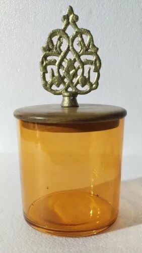 Coloured Glass Candle jar, Shape : Cylindrical 