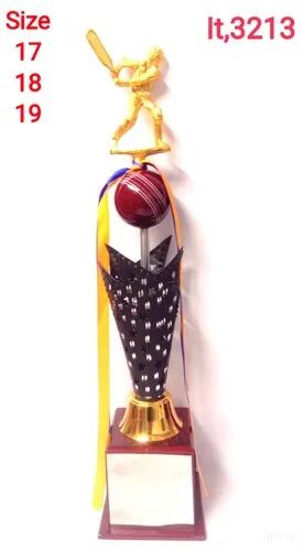 Brass Cricket Trophy, Color : Golden