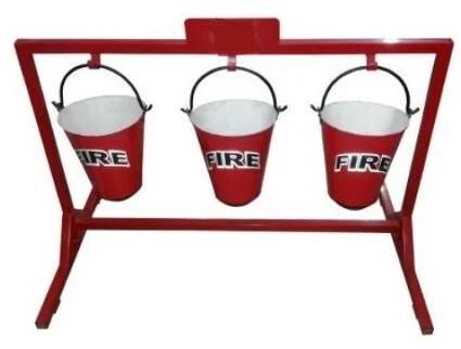 Iron Fire Bucket Stand, Color : Red