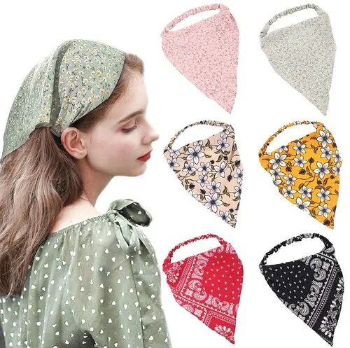 Multicolour Crepe rayon cotton satin silk Headband Scarves